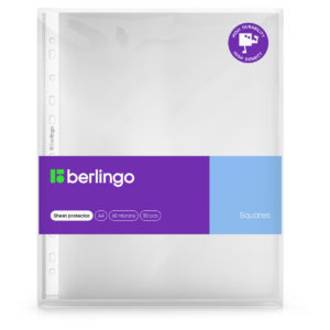 Папка-вкладыш с перфорацией Berlingo "Squares", А4, 60мкм, рельефная текстура, матовая SPs_A4060