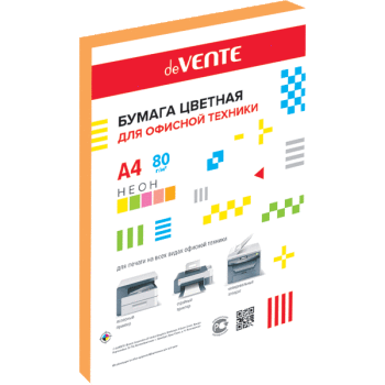 Бумага А4  80г/мкв 100л "deVENTE" неон оранжевый 2072607 deVENTE