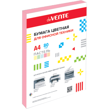 Бумага А4  80г/мкв 100л "deVENTE" пастельный розовый 2072403 deVENTE