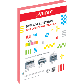 Бумага А4  80г/мкв 100л "deVENTE" неон розовый 2072608 deVENTE