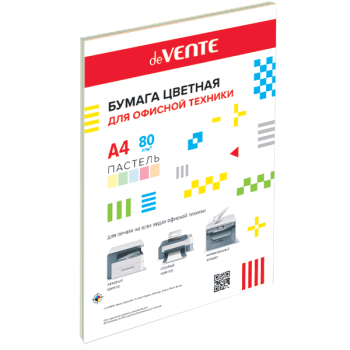 Бумага А4  80г/мкв  20л "deVENTE" ассорти /5 интенсивных и 5 пастельных цветов 2072256 deVENTE
