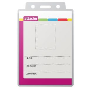 Бейдж 110*80мм Attache д/карт 100х71мм тесьма вертикальный 1029474 ATTACHE