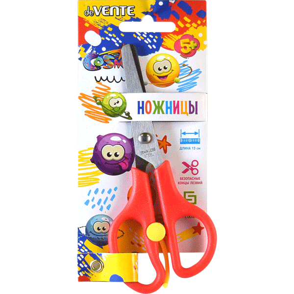 Ножницы 13см детские Cosmo пл.кольца, с упором 8010308 deVENTE