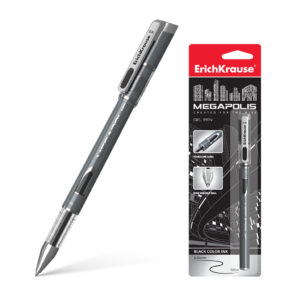 Ручка гелевая MEGAPOLIS 0.5мм gel черная ЕК93 Erich Krause {Китай}