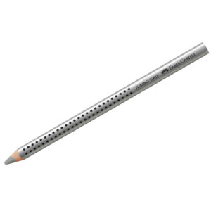 Карандаш Faber-Castell "Jumbo Grip" серебряный металлик, трехгран., утолщен., заточен. 110982