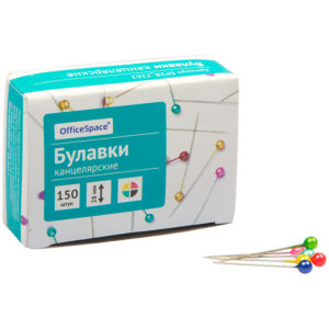 Булавки офисные OfficeSpace, 28мм, 150шт., карт. коробка SP28_2262