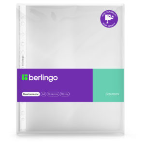 Папка-вкладыш с перфорацией Berlingo "Squares", А4, 30мкм, рельефная текстура, матовая SPs_A4030