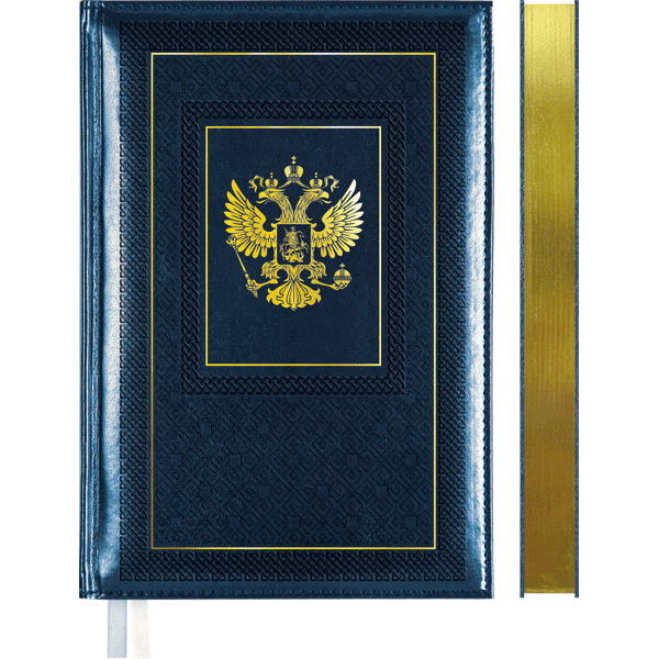 Ежедневник н/дат A5 160л "Symbol" синий /тв.обл. иск.кожа /золотой срез /2 ляссе 2034910 deVENTE