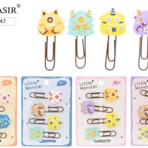 Закладки д/книг скрепка 6,5см 4шт Маленькие монстрики EX-39547 MC BASIR