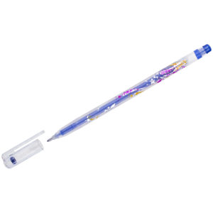Ручка гелевая Crown "Glitter Metal Jell" синяя с блестками, 1,0мм MTJ-500GLS(D)