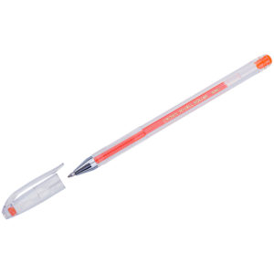 Ручка гелевая Crown "Hi-Jell Color" оранжевая, 0,7мм HJR-500HB