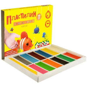 Пластилин 12цв 180г Каляка-Маляка+стек д/творчества ПКМ12-П Каляка-Маляка