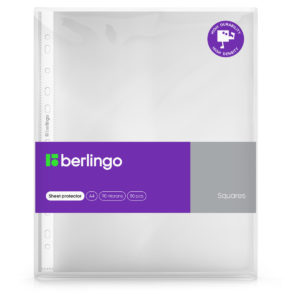 Папка-вкладыш с перфорацией Berlingo "Squares", А4, 90мкм, матовая, в пакете SPs_A4090