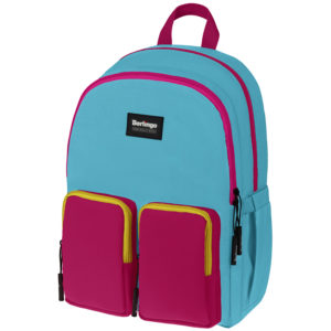 Рюкзак Berlingo Color blocks "Blue fuxia" 39*28*17см, уплотненная спинка RU08101