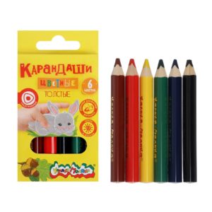 Карандаши  6цв Каляка-Маляка толстые /трехгранные/ европодвес КТТКМ6 Каляка-Маляка