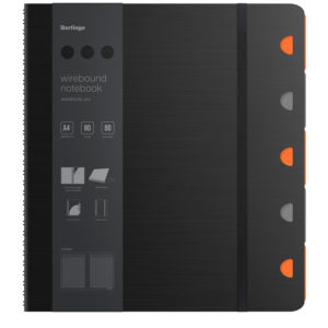Бизнес-тетрадь А4+, 80л., Berlingo "Steel&Style Pro", клетка, на гребне, 80г/м2,черная WNt_A4201