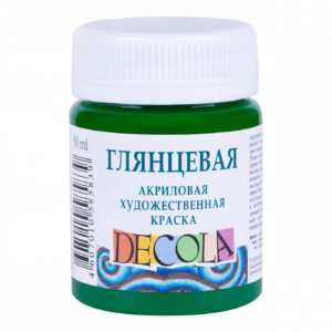 Краска акриловая художественная Decola, 50мл, глянцевая, баночка, зеленый средний 2928722