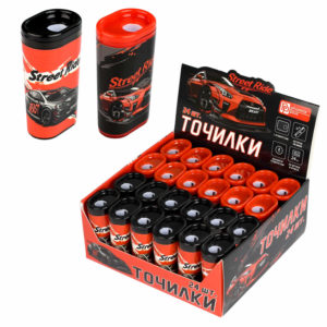 Точилка 1отв. пластик "Городские гонки" /с контейнером /ассорти 69657 Феникс+