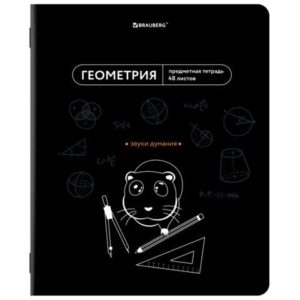 Тетрадь предметная МЕМЫ 48 л., TWIN-лак, ГЕОМЕТРИЯ, клетка, подсказ,  RAUBERG, 405101