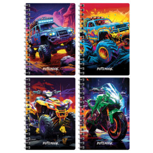 Записная книжка А6 80л. на гребне BG "Bright cars" ЗК6гр80 12793
