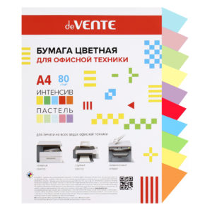Бумага А4  80г/мкв  20л "deVENTE" ассорти /5 интенсивных и 5 пастельных цветов 2072256 deVENTE