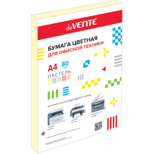 Бумага А4  80г/мкв  50л "deVENTE" пастельный желтый 2072701 deVENTE