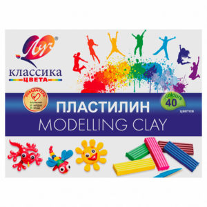 Пластилин 40цв 800г Классика+стек NEW 30С 1922-08 Луч