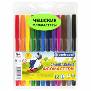 Фломастеры  12цв /смываемые/ блистер/ 7790/12 TP Centropen