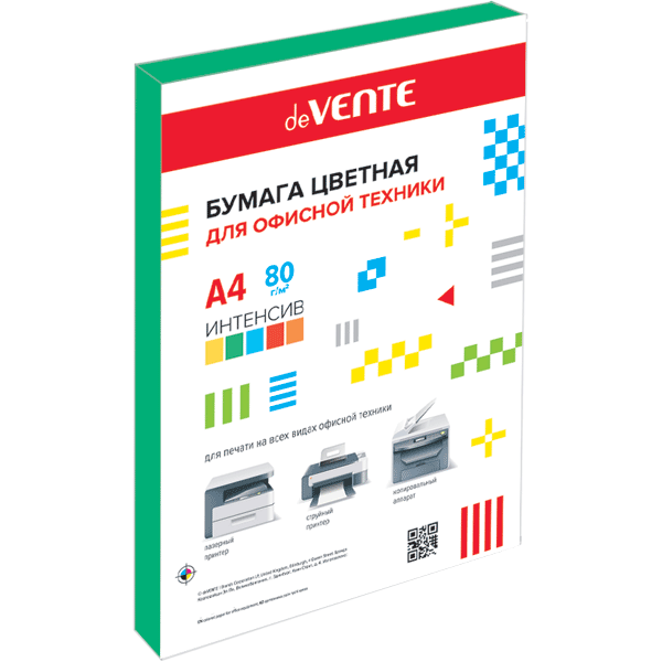 Бумага А4  80г/мкв 100л "deVENTE" интенсив зеленый 2072410 deVENTE