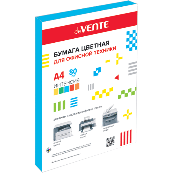 Бумага А4  80г/мкв 100л "deVENTE" интенсив синий 2072406 deVENTE