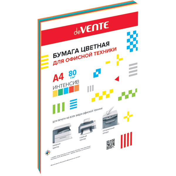 Бумага А4  80г/мкв  50л "deVENTE" интенсивные цвета ассорти - 5цв 2072414 deVENTE