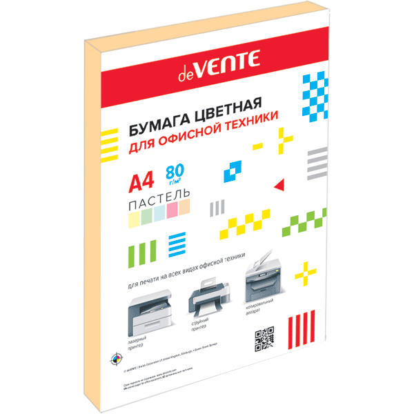 Бумага А4  80г/мкв 100л "deVENTE" пастельный оранжевый 2072402 deVENTE